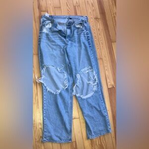 Women’s American Eagle, highest rise baggy strait strigid jeans, 16